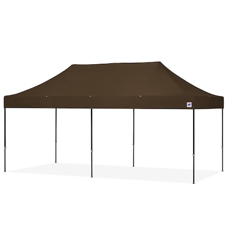 E-Z Up TAA Compliant Eclipse Shelter, 10' W x 20' L, Black Steel Frame, Coyote Brown Vented Top EC3STL20KFBKTVMCCB